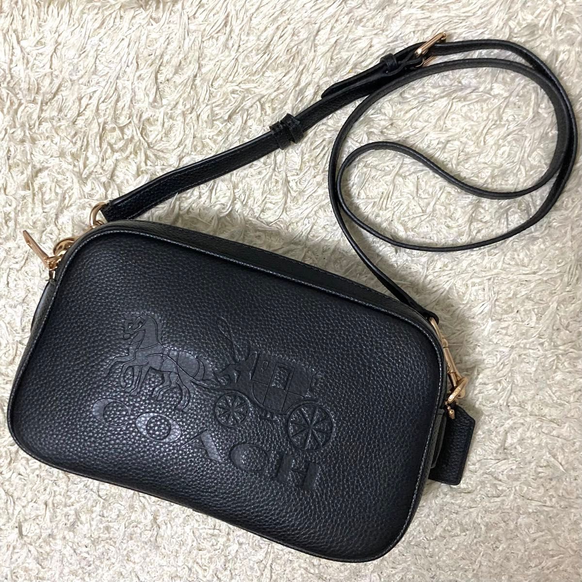 極美品】COACH コーチ ショルダーバッグ レザー 型押し 大容量