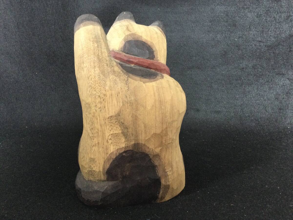 Yahoo!オークション - 招き猫/但馬木彫/松田一戯/木彫作家/彫刻/高さ15