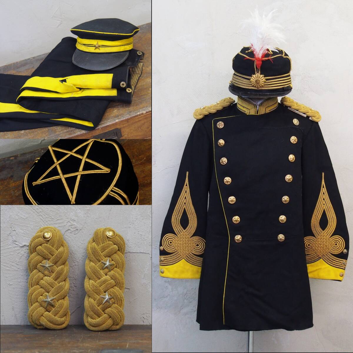 Yahoo!オークション - 旧日本軍 大礼服 大礼帽 正肩章 正帽章 前立て