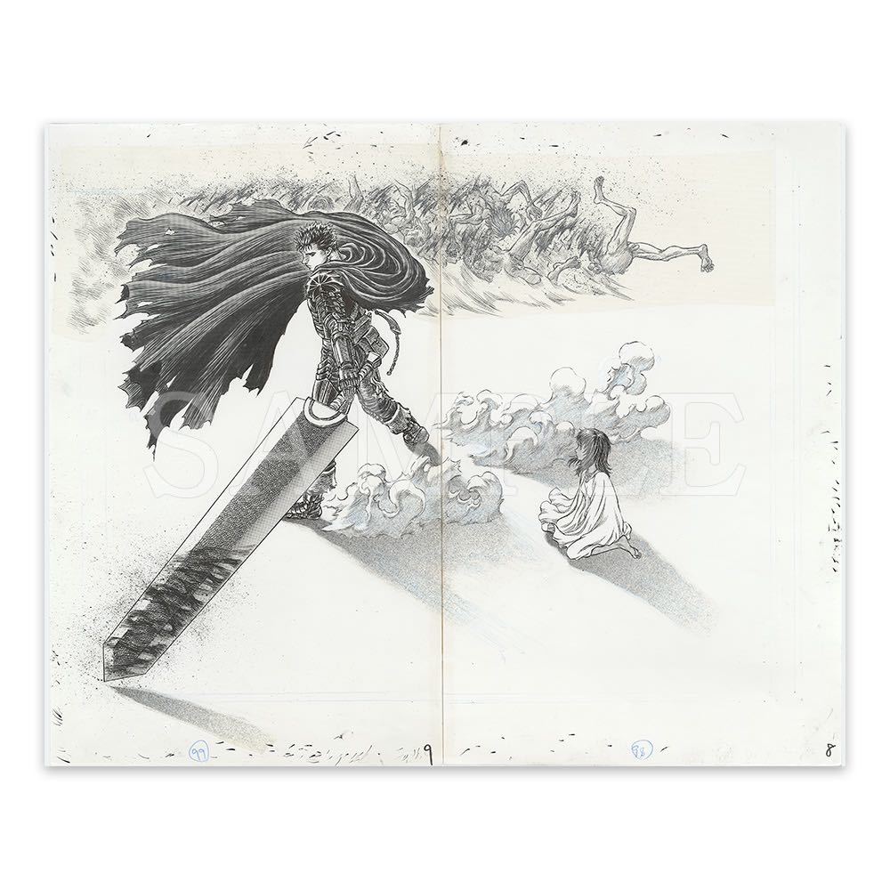 送料無料 キャラファイン複製原稿 typeI ガッツ キャスカ 複製原画 297