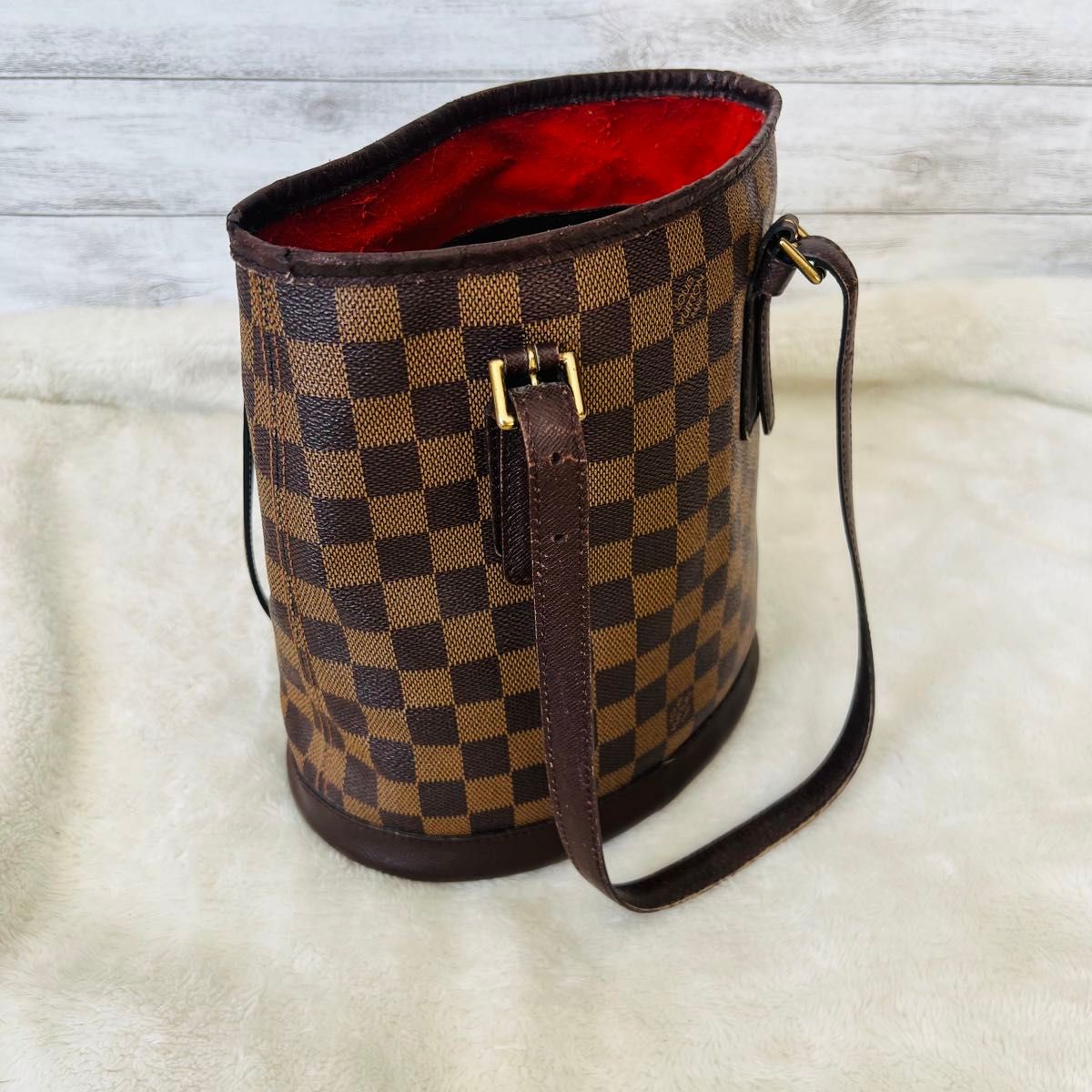 良品】LOUIS VUITTON ルイヴィトン ダミエ マレ トートバッグ バケツ型