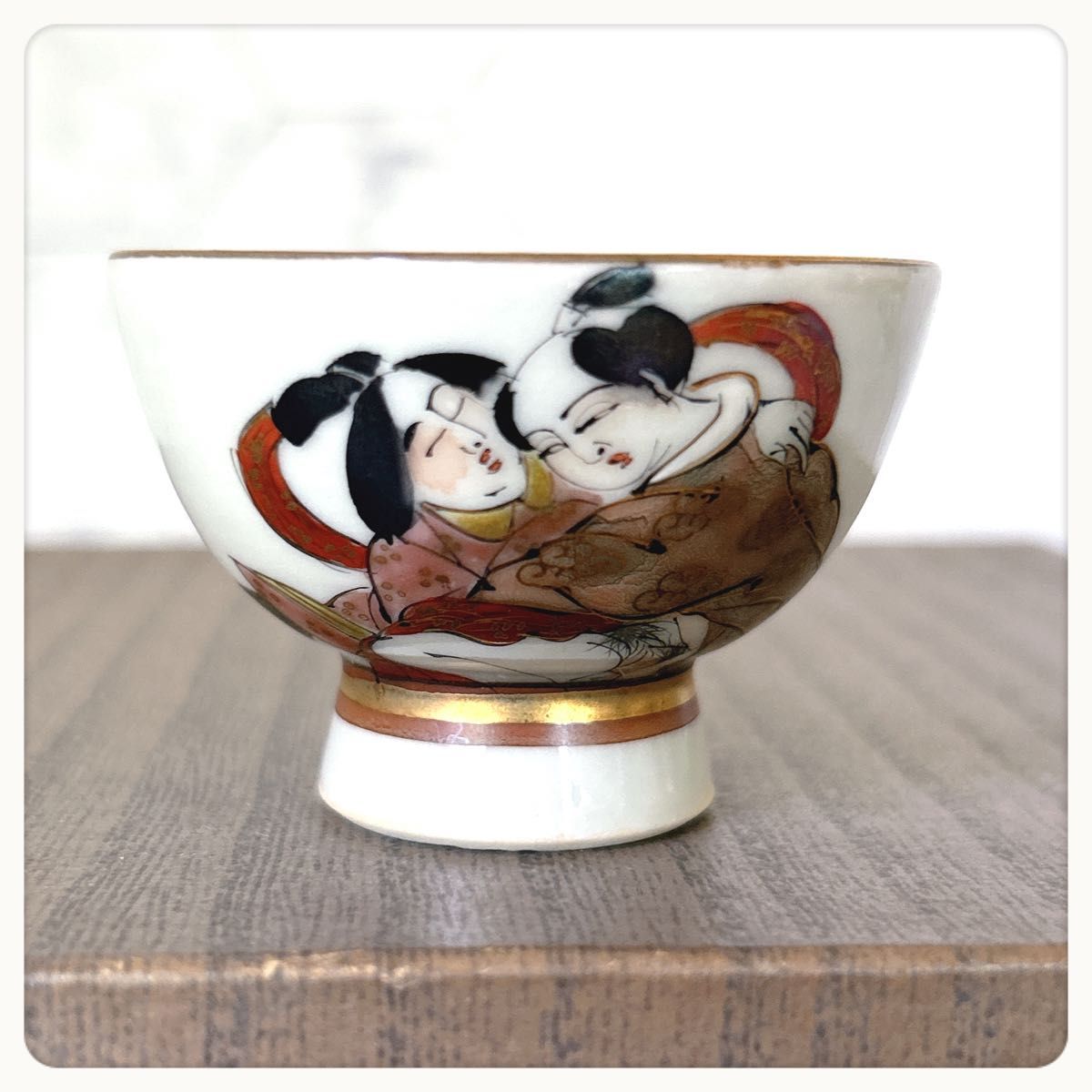 時代 枕絵 浮世絵 艶絵 春画 お猪口 5客セット盃 骨董 古美術