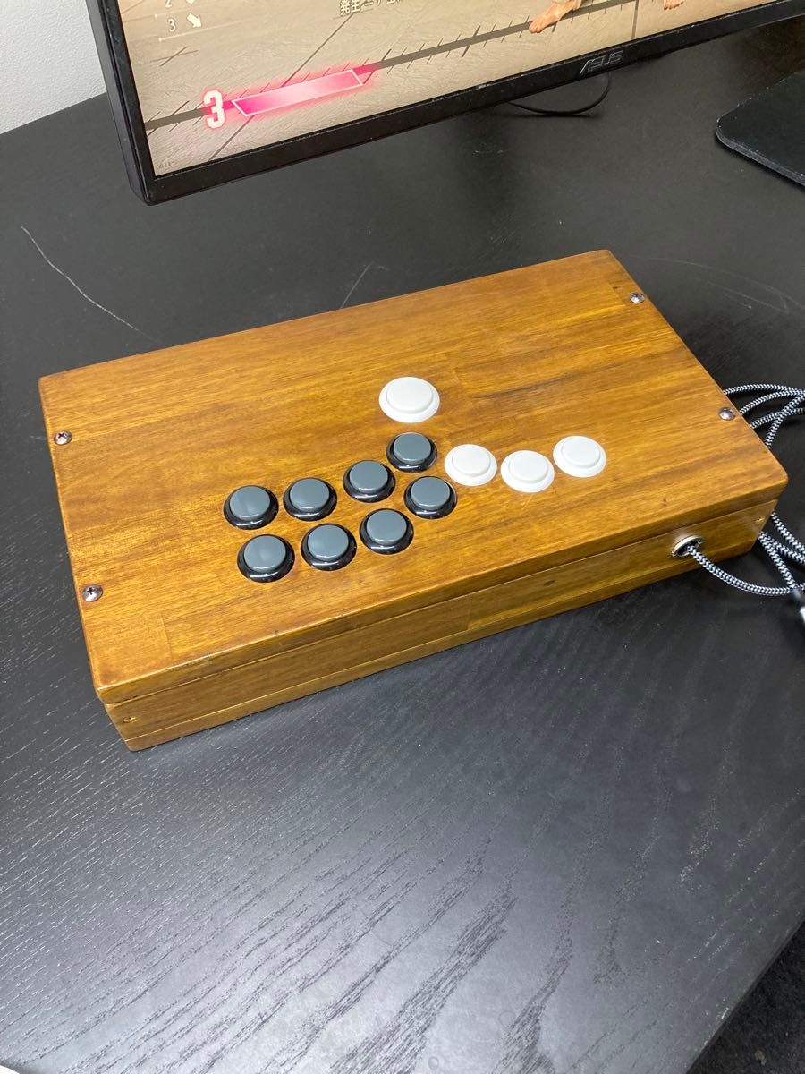 木製レバーレスアケコン 格ゲー ストリートファイター アケコン 送料