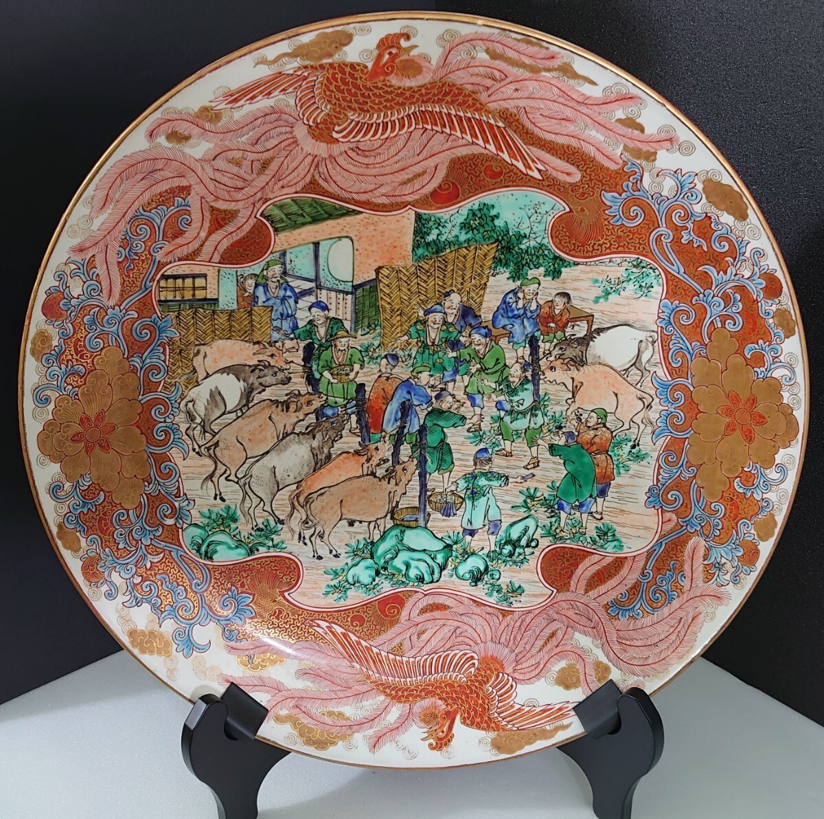 Yahoo!オークション - 大皿 九谷焼 【九谷庄三】再興九谷 古九谷 色絵