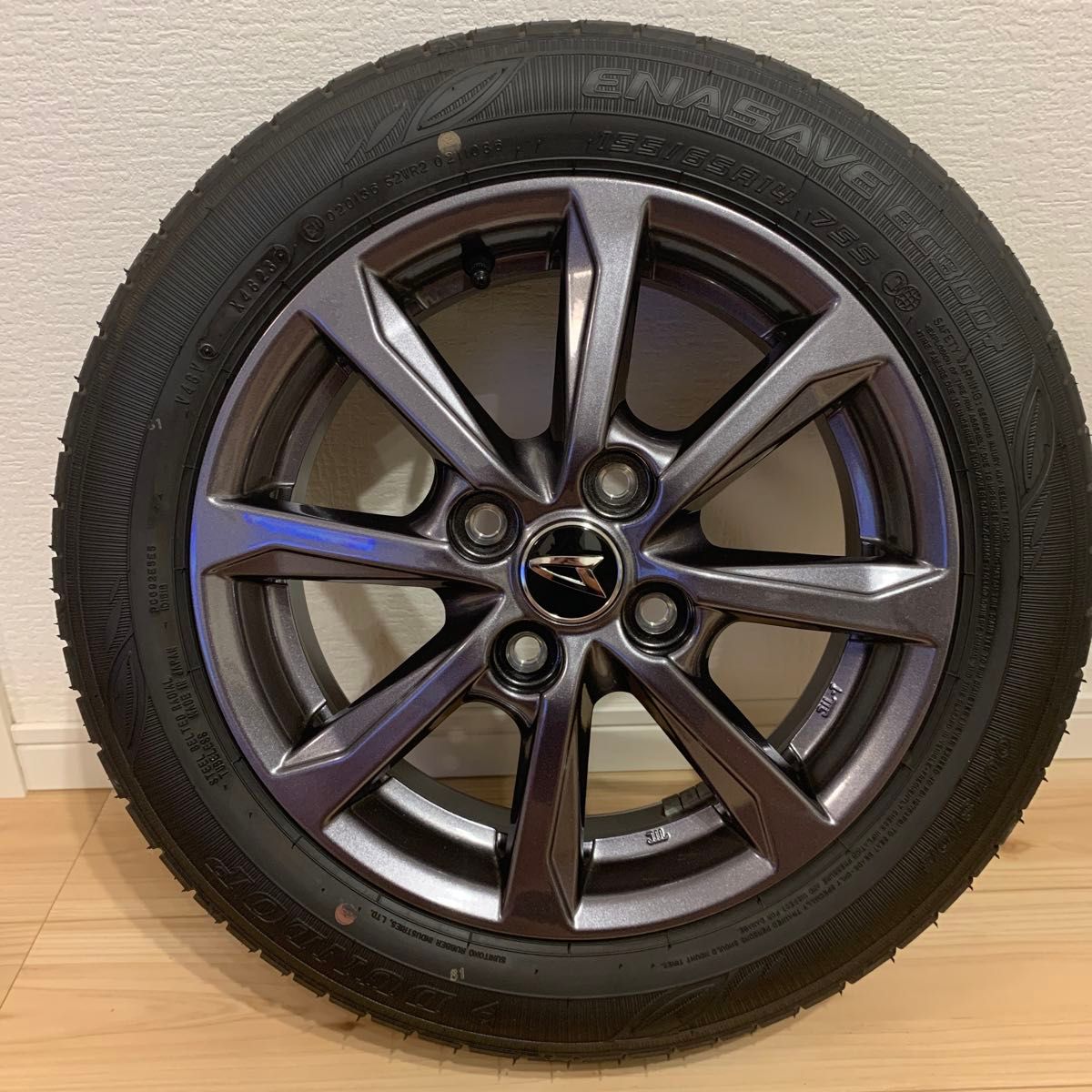 ①新車外し タント ファンクロス 純正 ホイール タイヤ 155/65R14