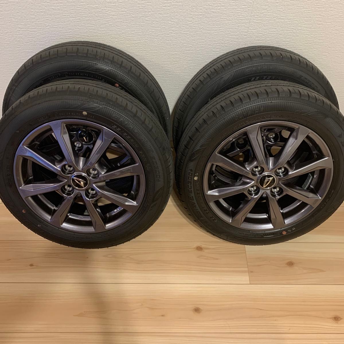 ①新車外し タント ファンクロス 純正 ホイール タイヤ 155/65R14