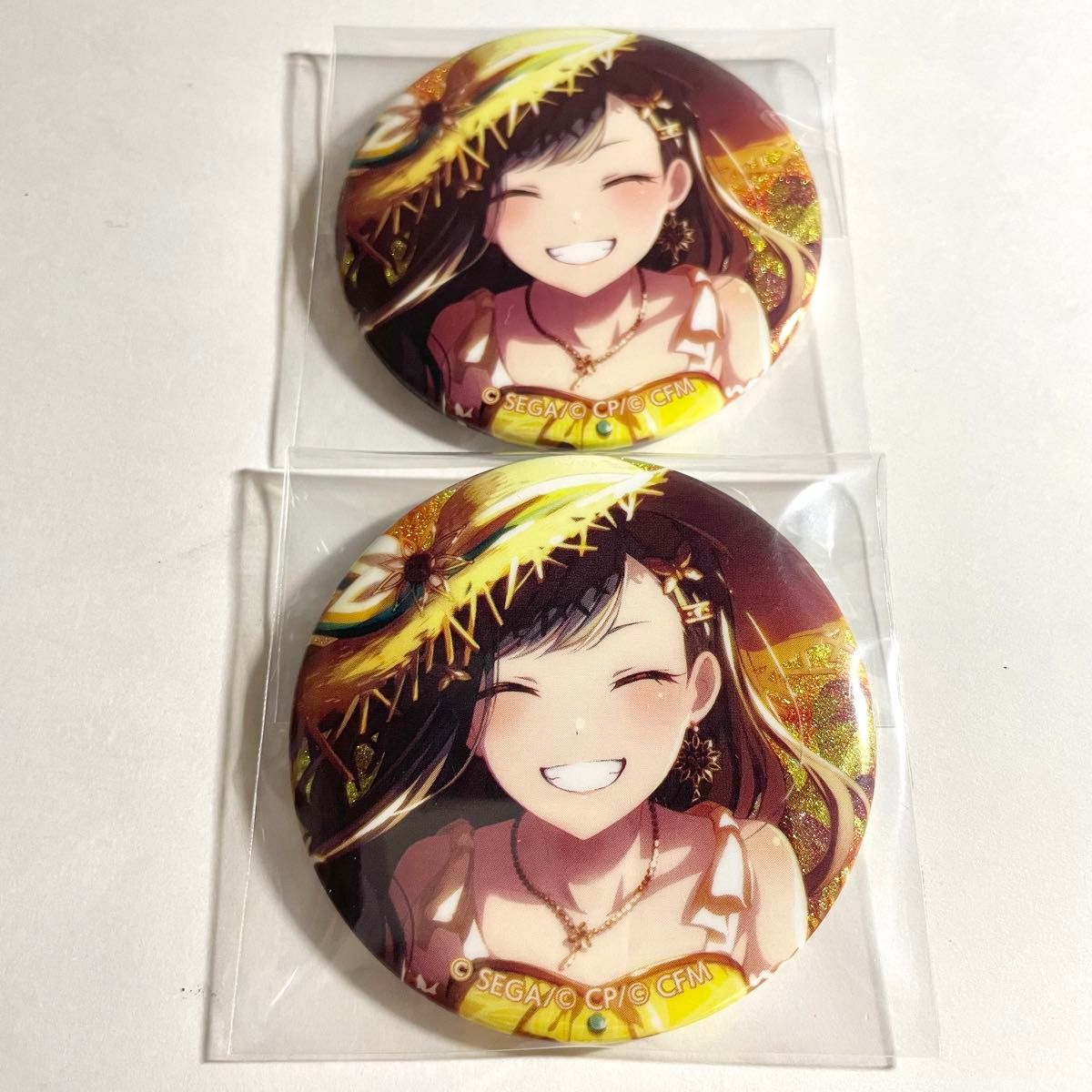 プロセカ 白石杏 グリッター缶バッジ プロジェクトセカイ 22C 向日葵