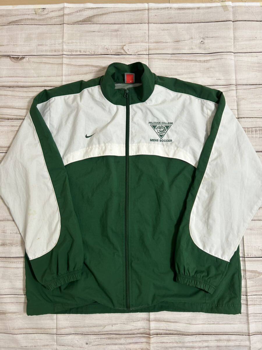 NIKE ナイロンジャケット 古着 ナイキ 90s XL グリーン 緑 旧タグ