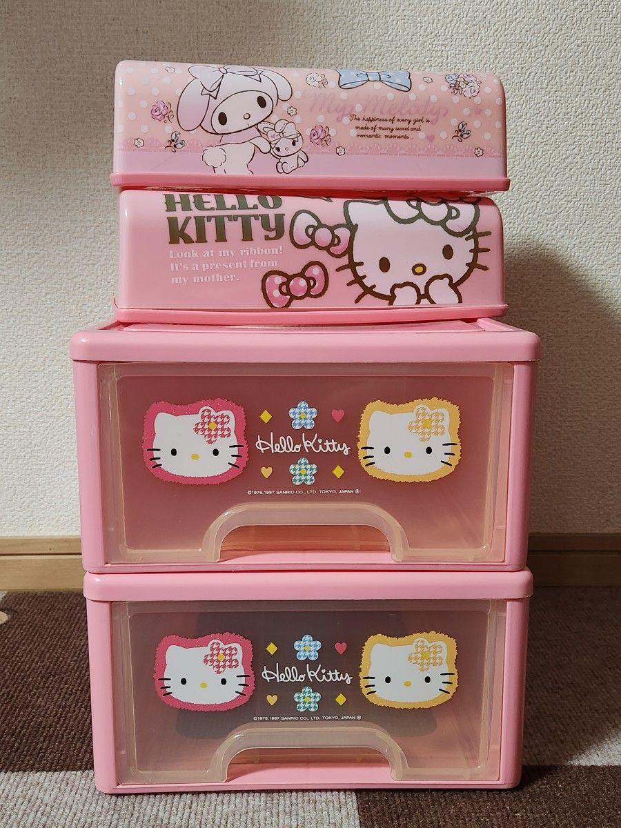 1997年激レア ハローキティ 小物入れ 引き出し収納ケース サンリオ