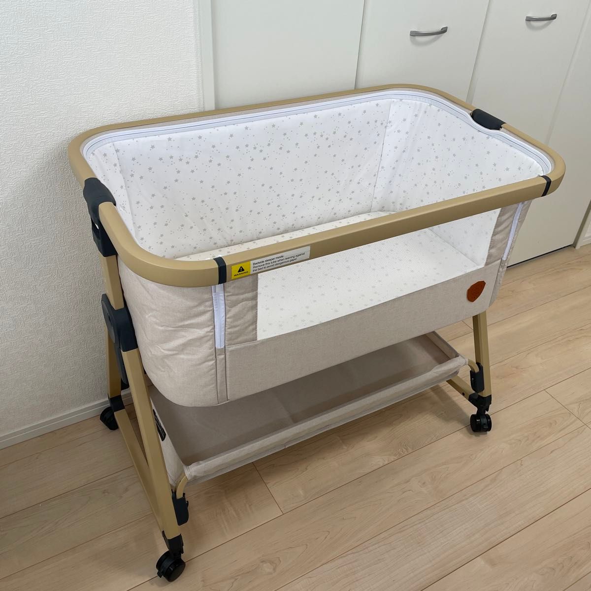 HZDMJベビーベッド(ベージュ)&IKEAのサイドポケット HZDMJベビーベッド