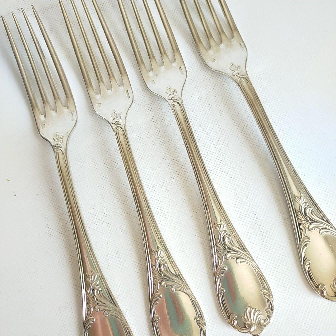 クリストフル Christofle デザートフォーク 4本 マルリー モノグラム