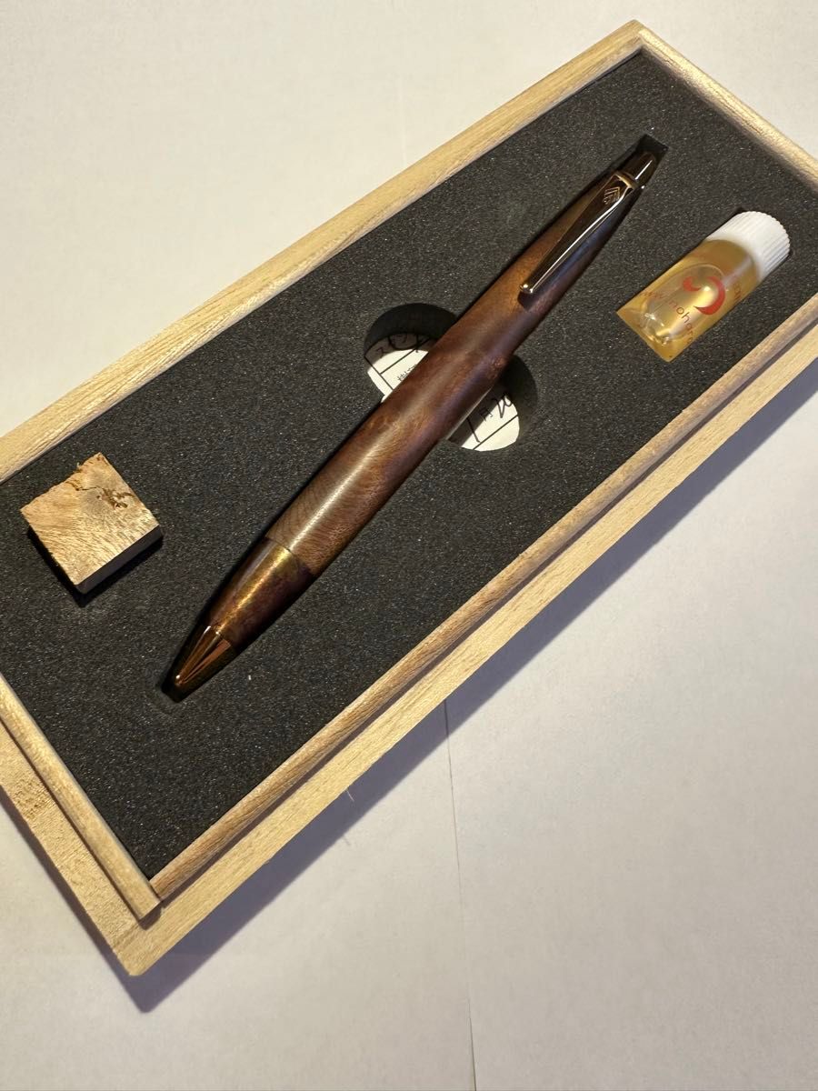 野原工芸 マーブルウッド 斑紋孔雀色 スタンダード ボールペン