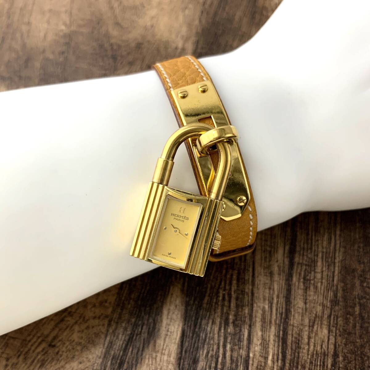 箱付＆保証書付 エルメス/HERMES ケリーウォッチ 南京錠 レディース