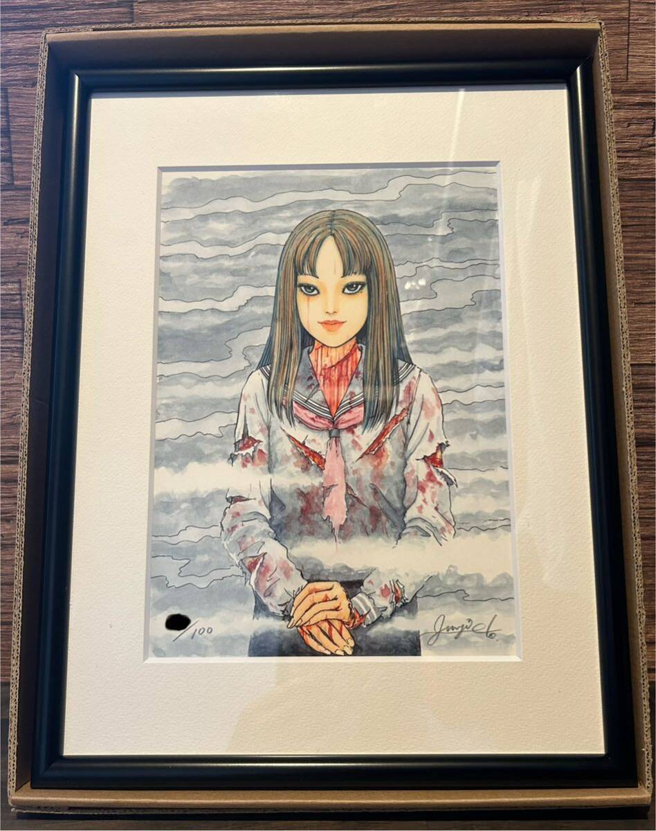 未使用品 伊藤潤二 直筆サイン入り複製原画 富江 シリアルナンバー入り