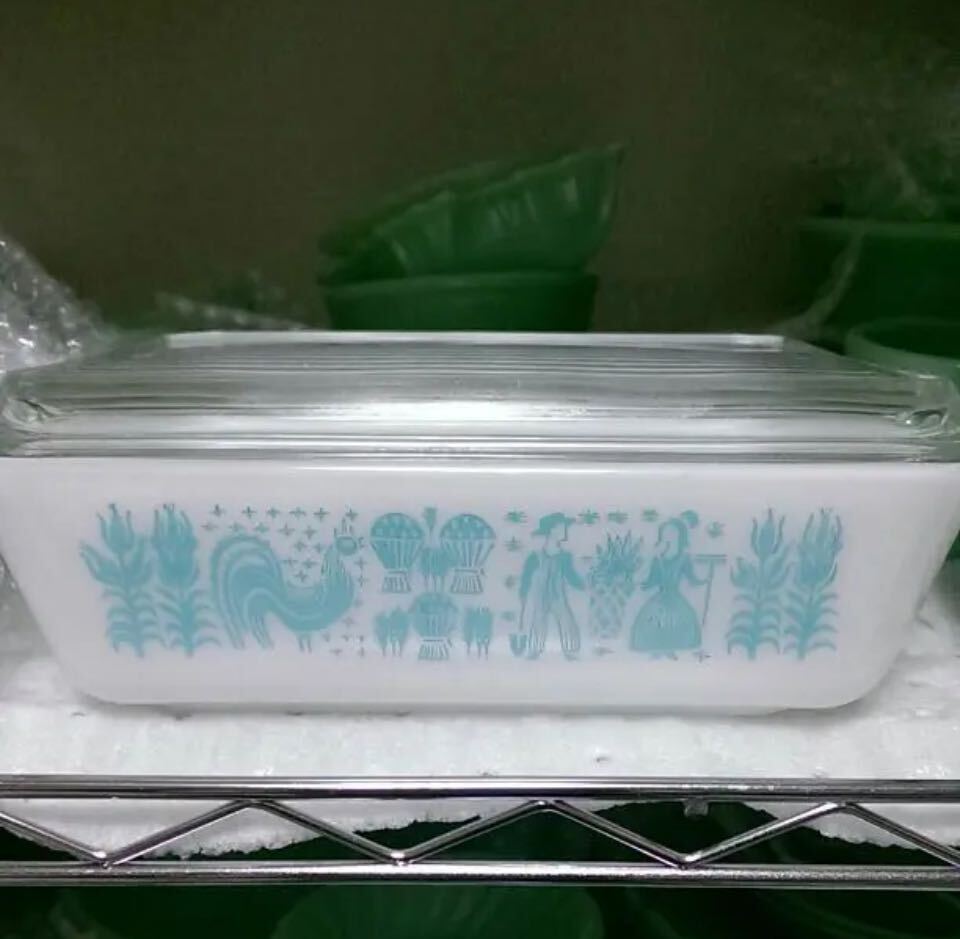 オールドパイレックス バタープリント レフリジレーター4個セット