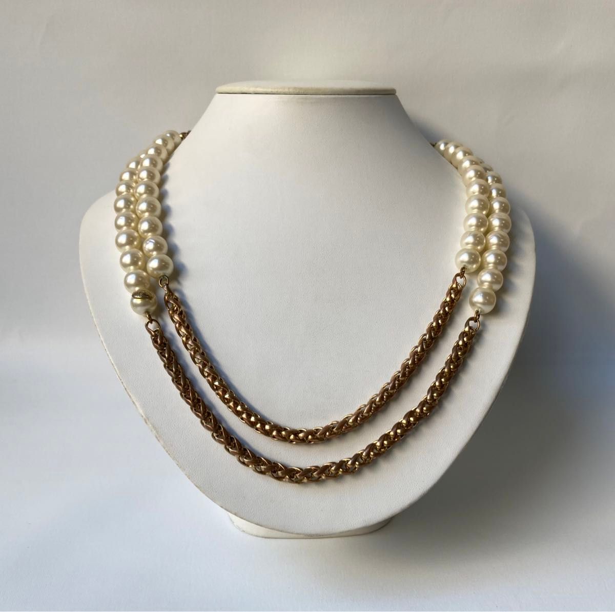 CHANEL シャネル 93A ヴィンテージ 40P 大粒フェイクパール ダブル