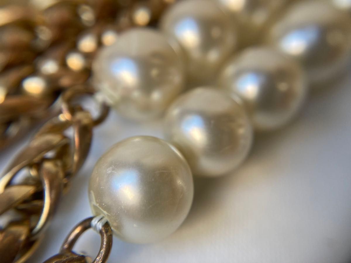 CHANEL シャネル 93A ヴィンテージ 40P 大粒フェイクパール ダブル