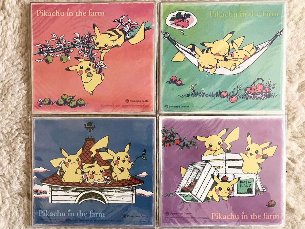 未開封4点セット】ポケモンセンター ミニ色紙 ピカチュウインザ