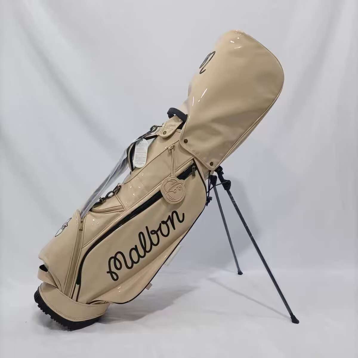 malbon マルボンゴルフ キャディバッグ スタンドバッグ エナメル ベージュ