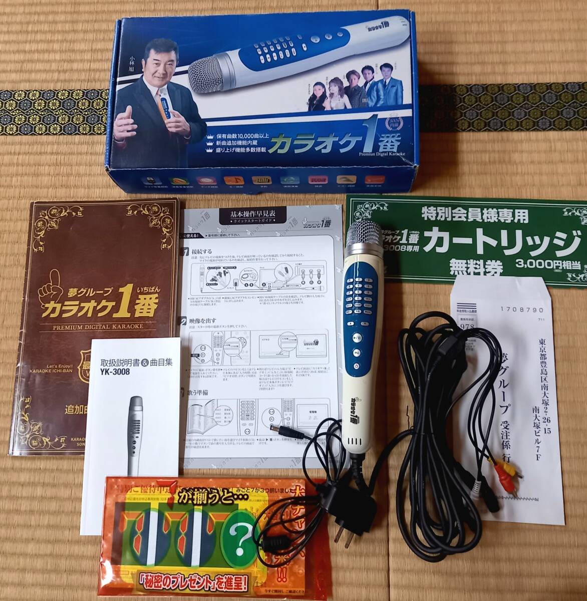 No3 夢グループ カラオケ一番 YKー3008 300曲内蔵 カートリッジ