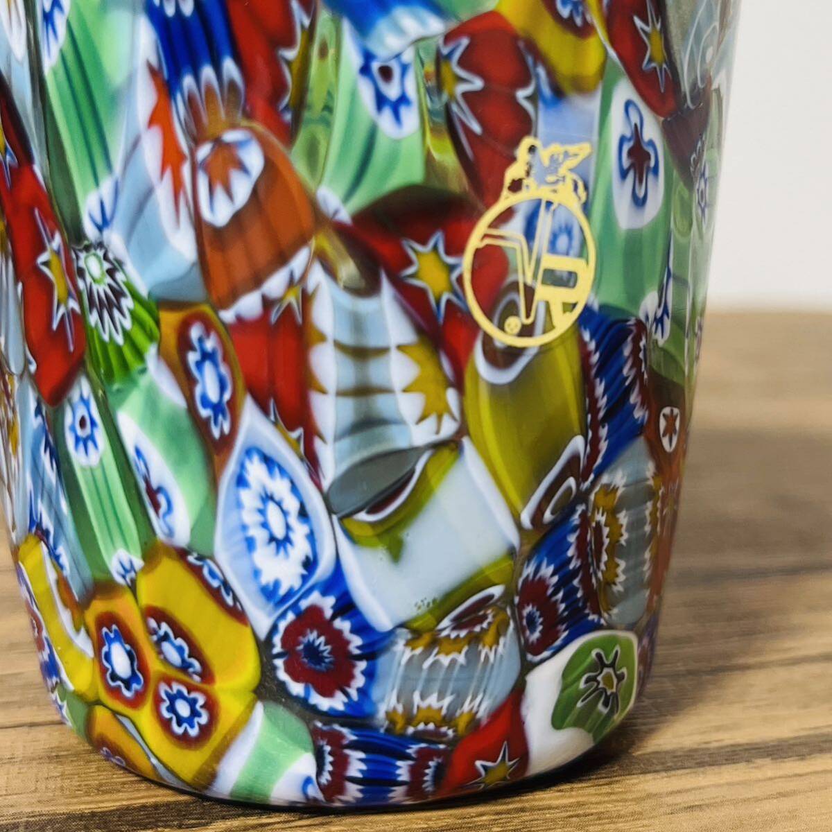 ヴェネチアガラス VRマーク付 ラグーナ ムラーノ グラス ミルフィオリ