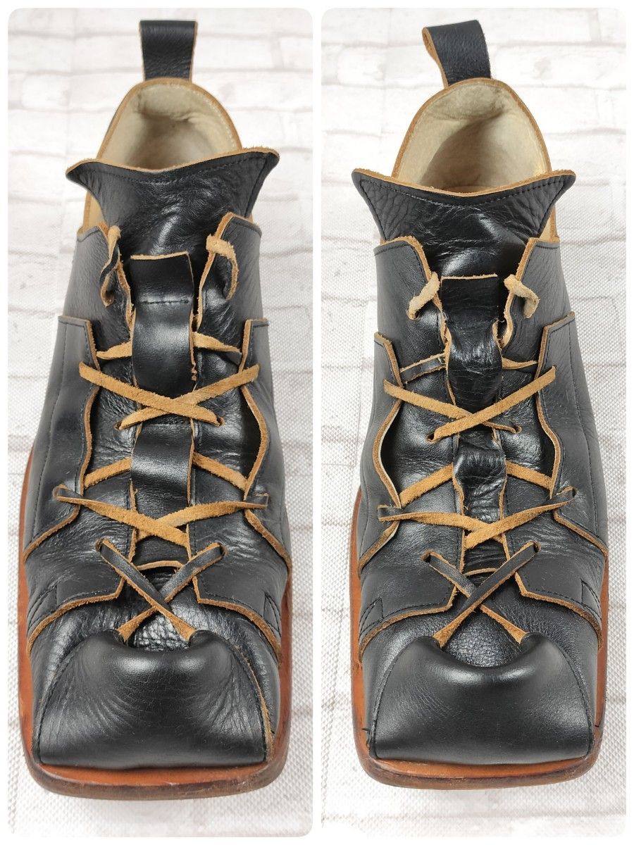 beauty beast 巻き靴 ビューティビースト ブラックレザー シューズ