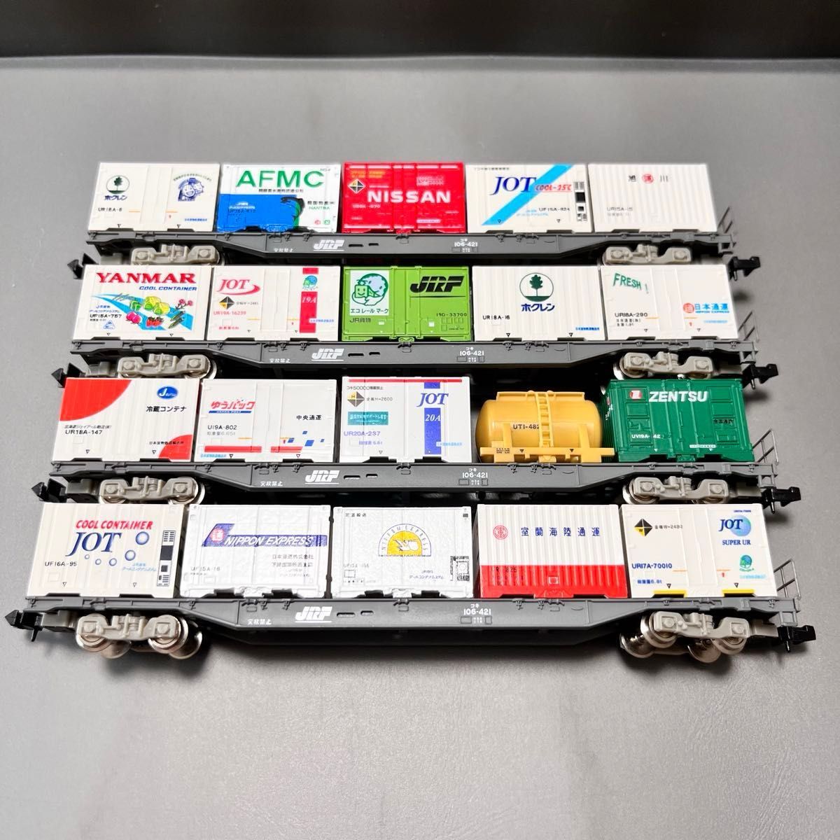 Nゲージ TOMIX＆朗堂他… コキ106/16両 + コンテナ/80個 セット｜Yahoo