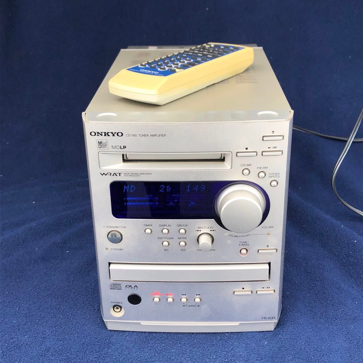 ONKYO FR-N3X CD MDチューナーアンプ本体 リモコン付き 動作品 現状