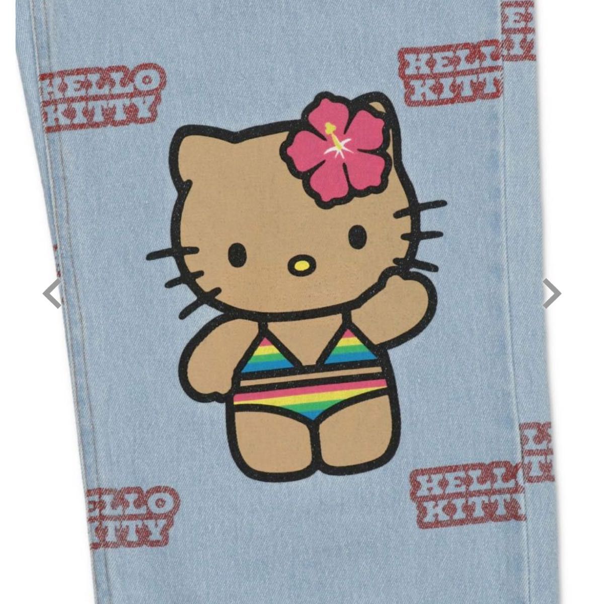 日焼けキティ ハローキティ×SPINNSサマーシリーズ 総柄デニム 50th 50