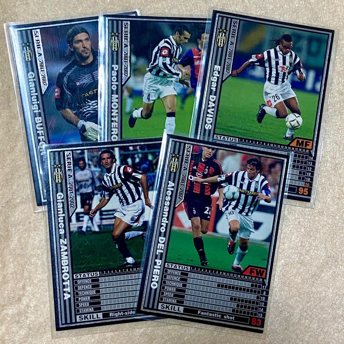 WCCF 2001-2002 ユベントス 5枚セット サッカーカード SERIE A 01-02