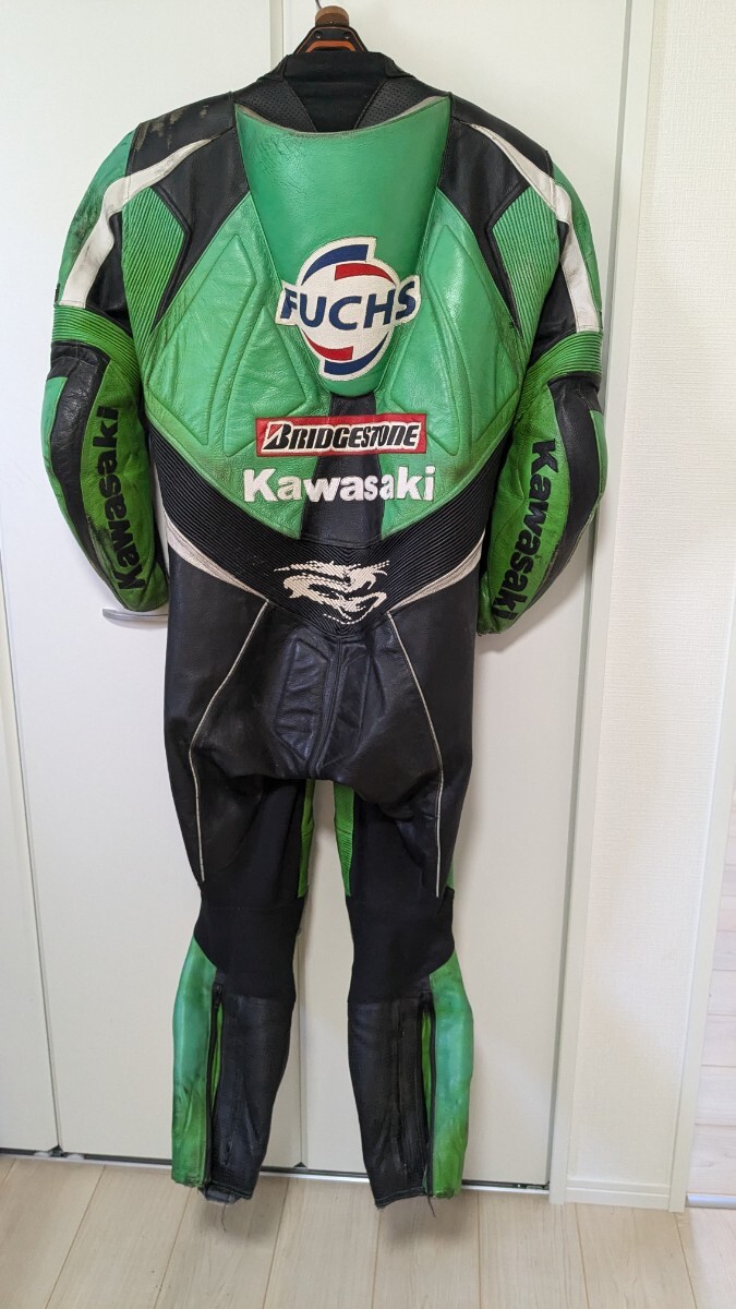 Yahoo!オークション - アレンネスレーシングスーツ 革ツナギ カワサキ