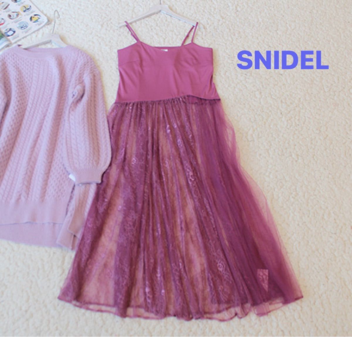 SNIDEL スナイデル チュールキャミワンピース 春夏 ピンク レディース