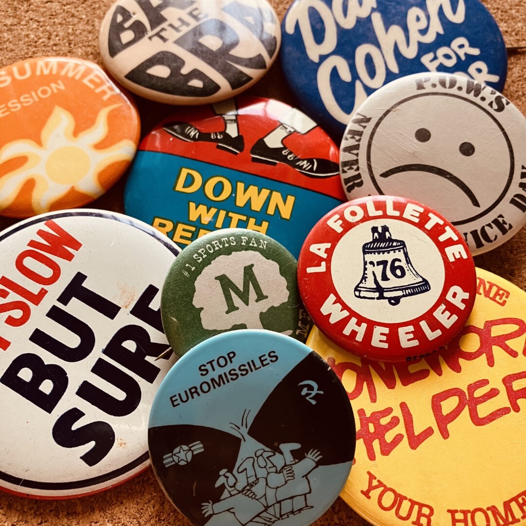 ② USA 缶バッジ10個／アメリカ／vintage／ヴィンテージ／ノベルティ