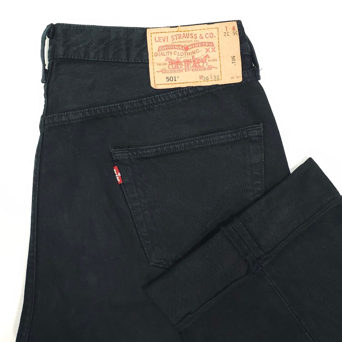 Levi'sリーバイス 501後染めブラックジーンズW36スモールeブラック