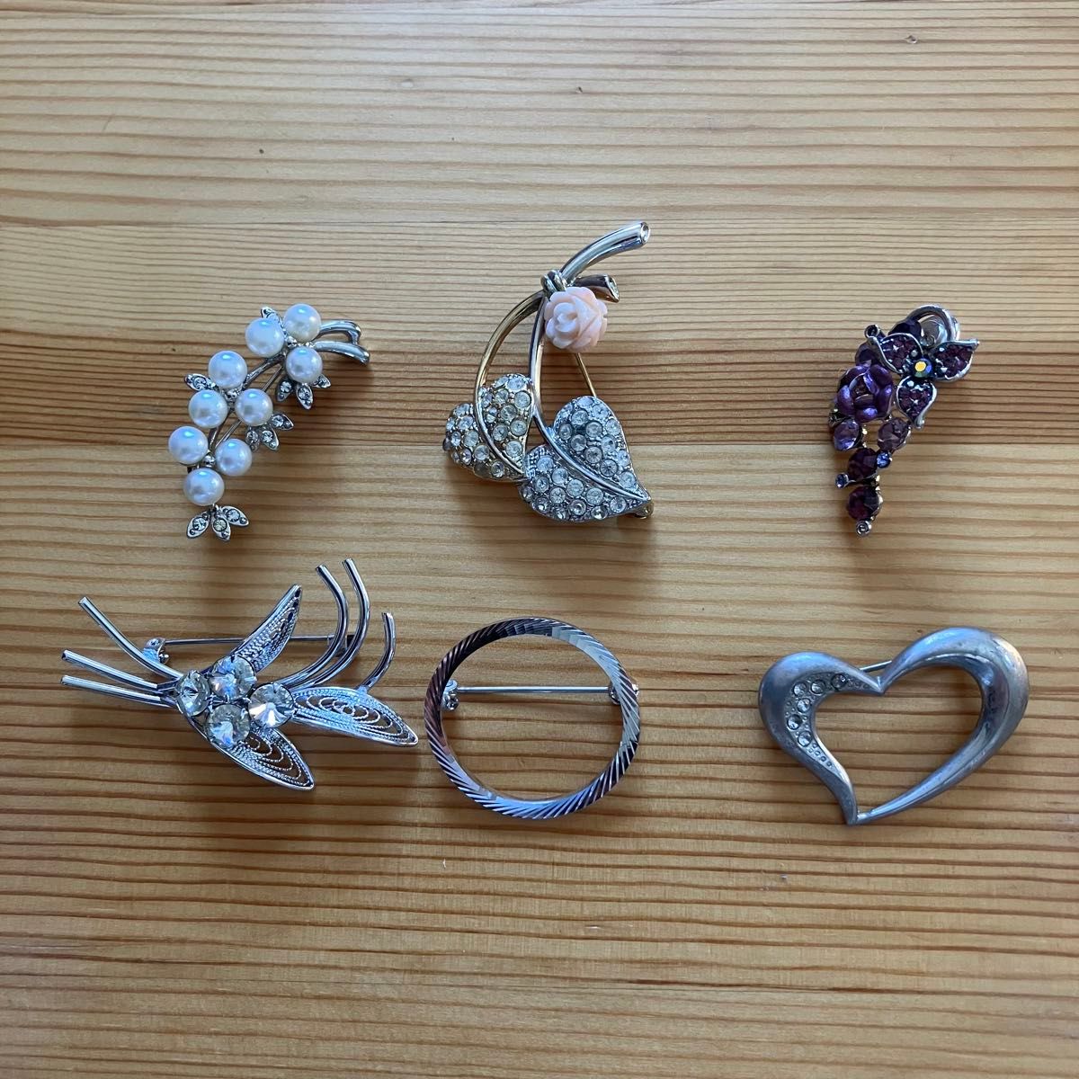 ブローチ まとめ売り ヴィンテージ アンティーク 中古 6個 セット