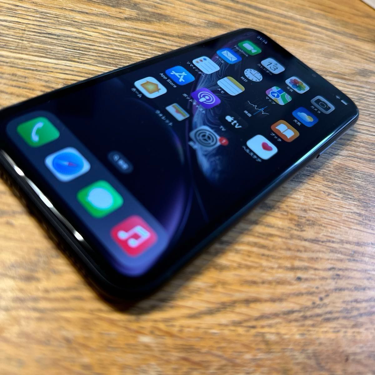 中古iPhoneXR Black 64GB au/SIMロック解除 美品 純正付属品全て未使用