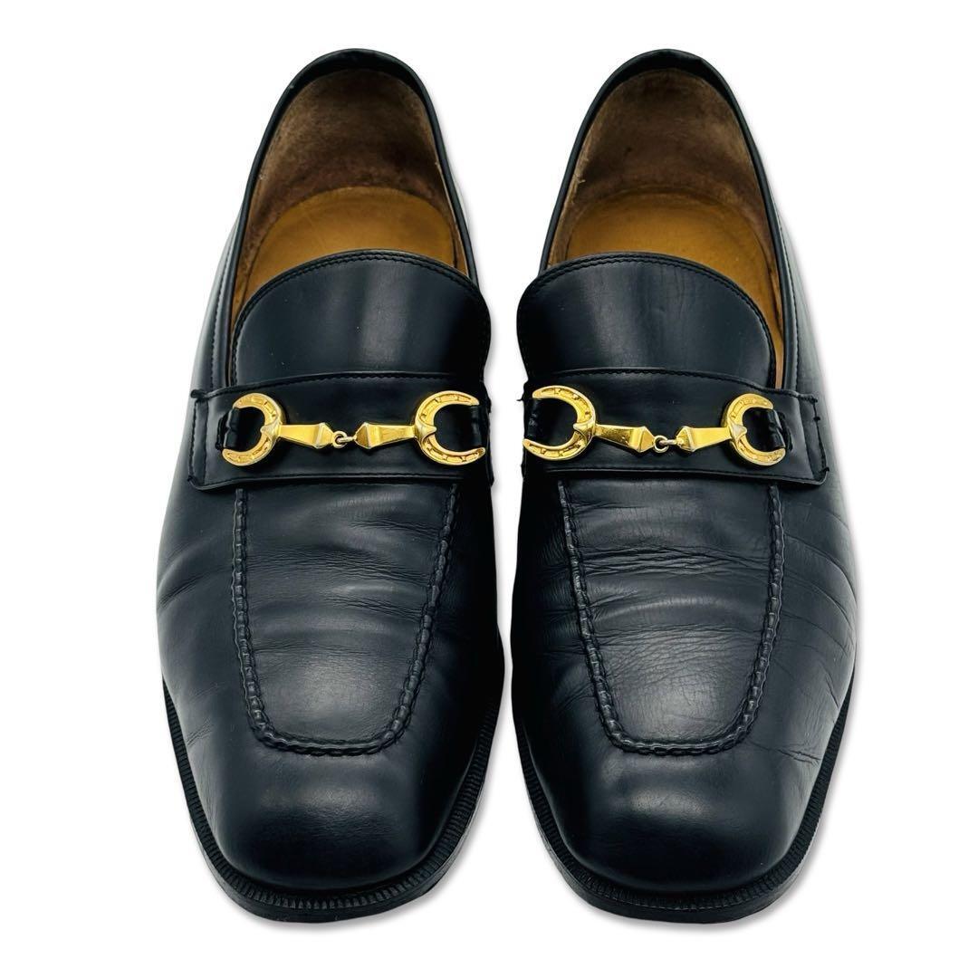 GUCCI オールドグッチ レザー ローファー 約27 5cm 靴 シューズ 黒
