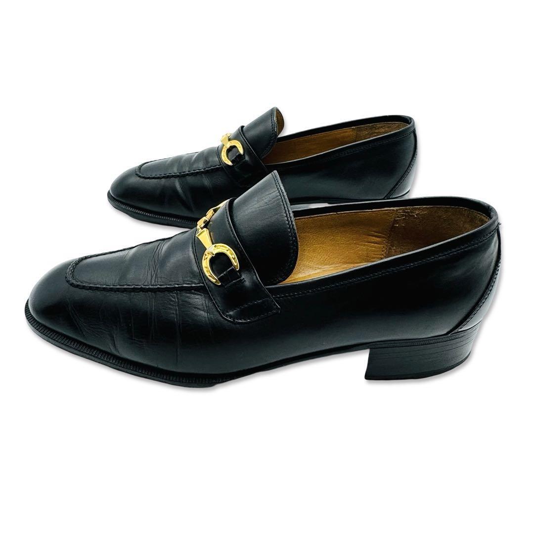 GUCCI オールドグッチ レザー ローファー 約27 5cm 靴 シューズ 黒