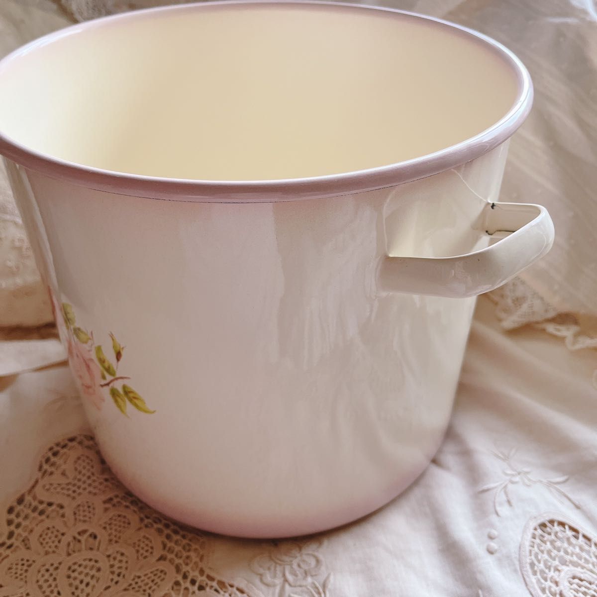 お値下げ イマン ダイアナローズホーローライスキャニスター缶マニー