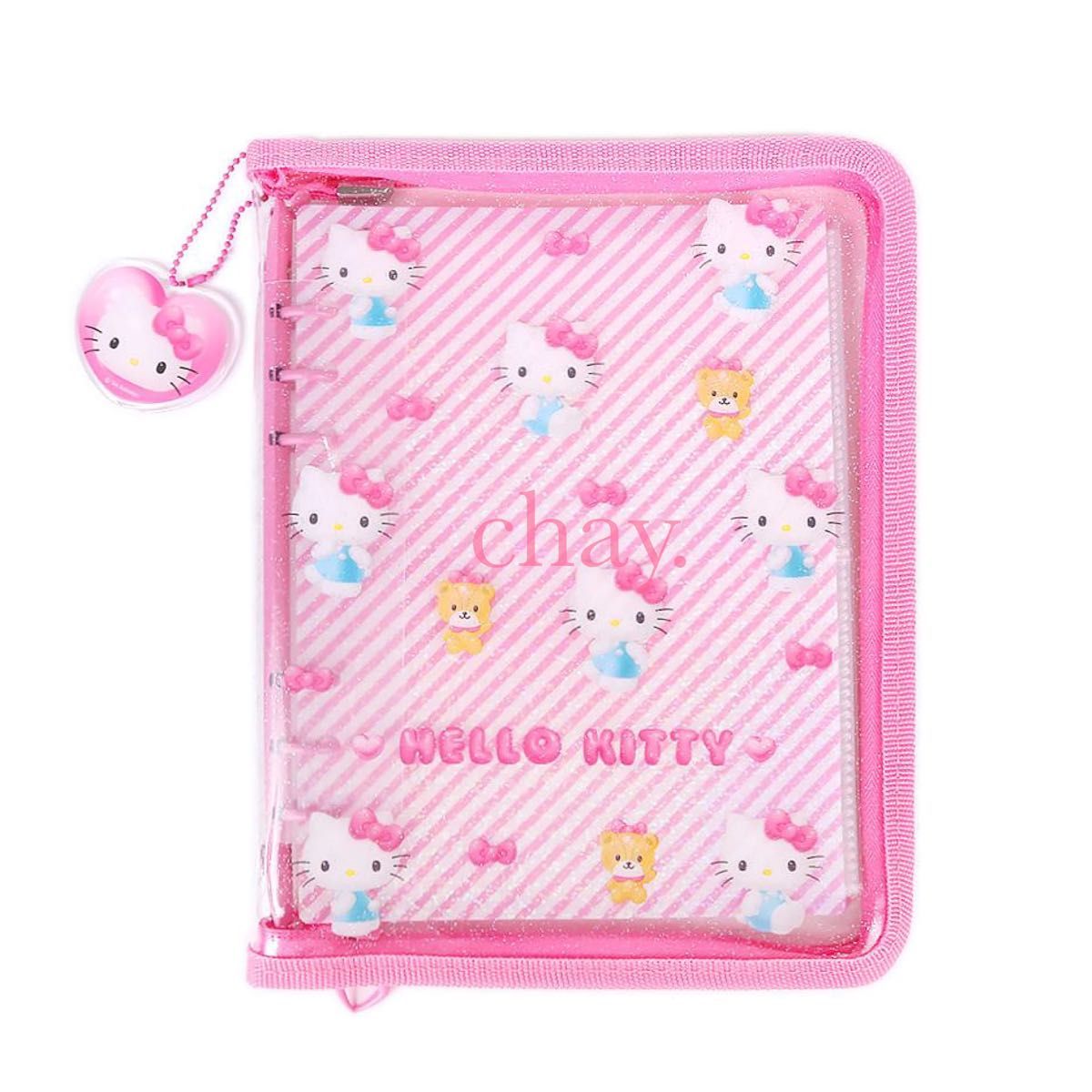 ハローキティ クリアバインダー A5サイズ 6穴 クリアでぷっくり3D