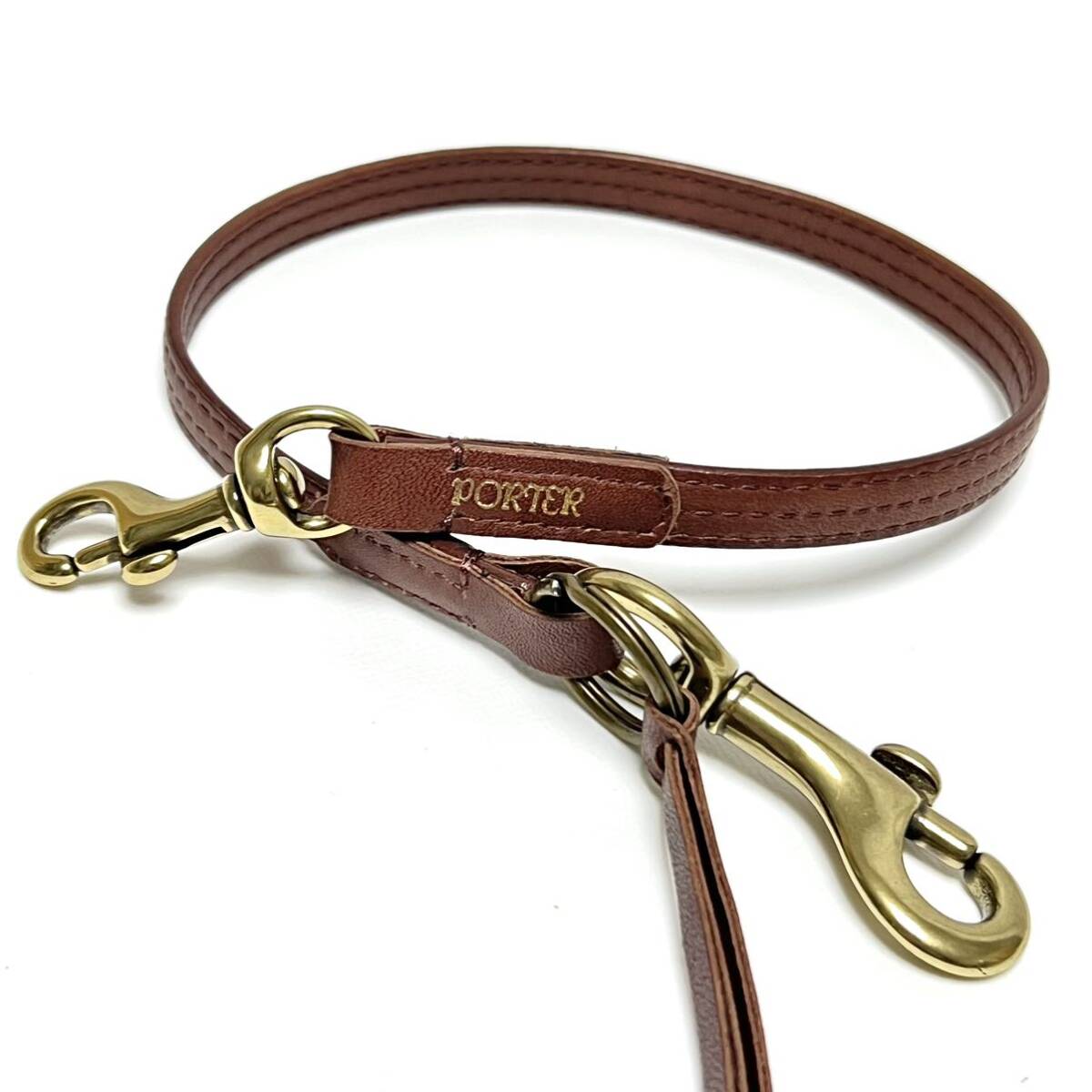 新品 ポーター PORTER レザー ウォレット チェーン フリンジ付き ロゴ