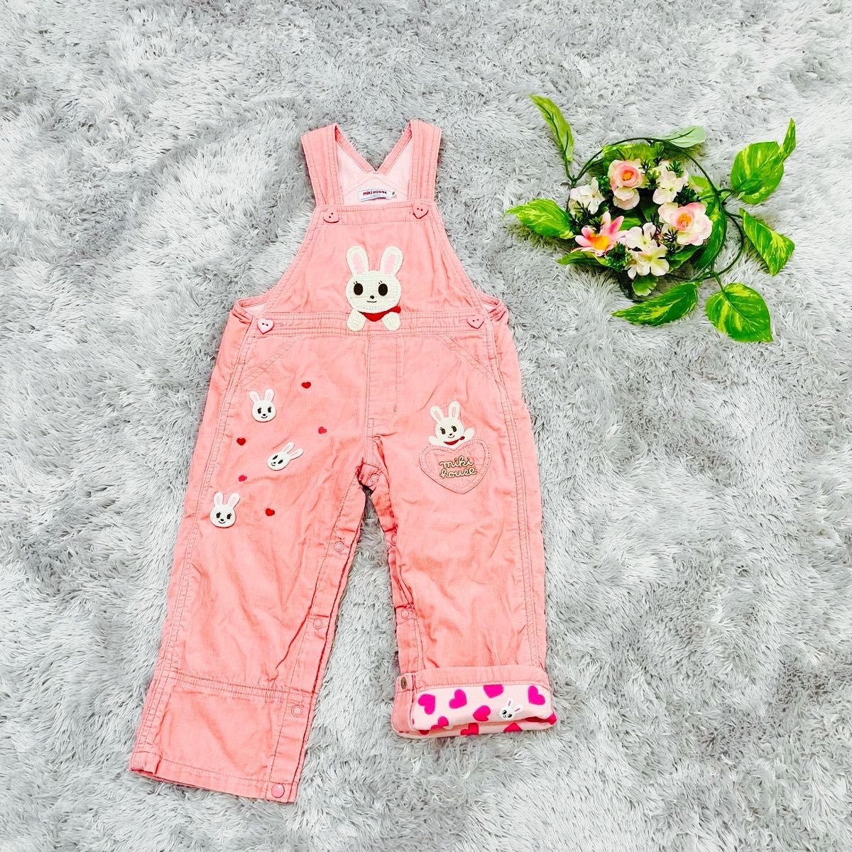 ミキハウス うさこちゃん レア ワッペン コーデュロイ オーバーオール