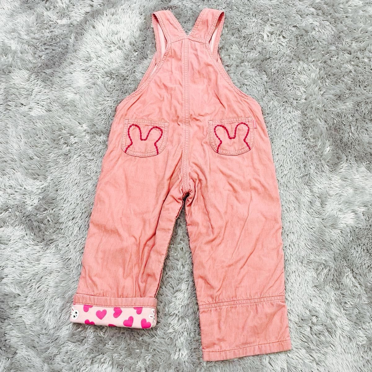 ミキハウス うさこちゃん レア ワッペン コーデュロイ オーバーオール