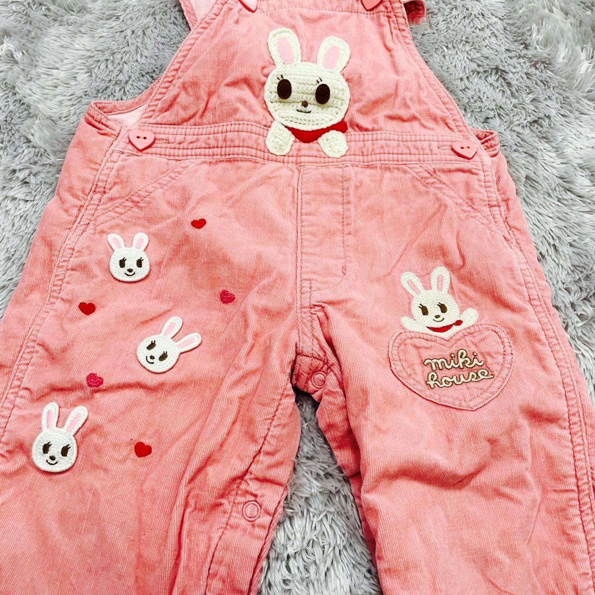 ミキハウス うさこちゃん レア ワッペン コーデュロイ オーバーオール