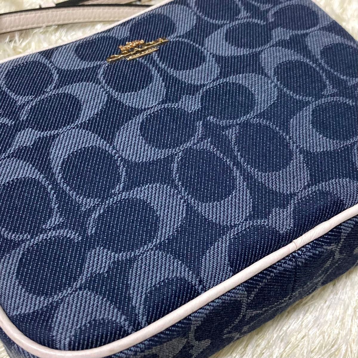 極美品】COACH コーチ カメラバッグ レザー キャンバス デニム