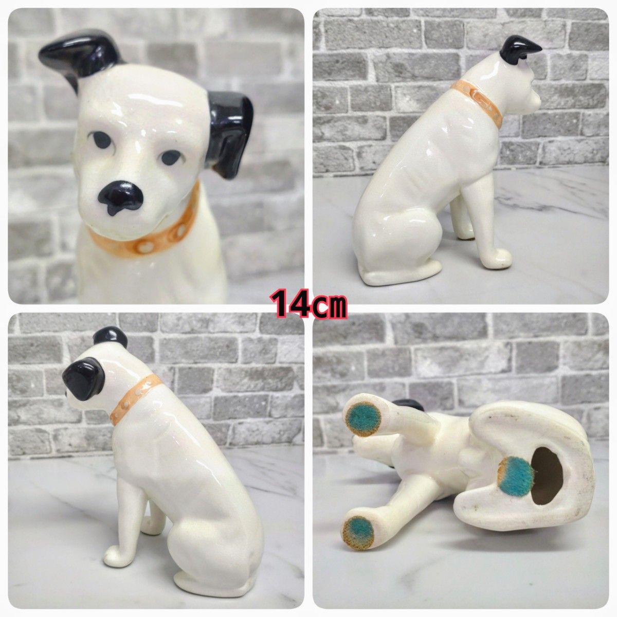 希少レトロ】☆昭和レトロ ビクター ニッパー 犬5匹 ミニ陶器 置物