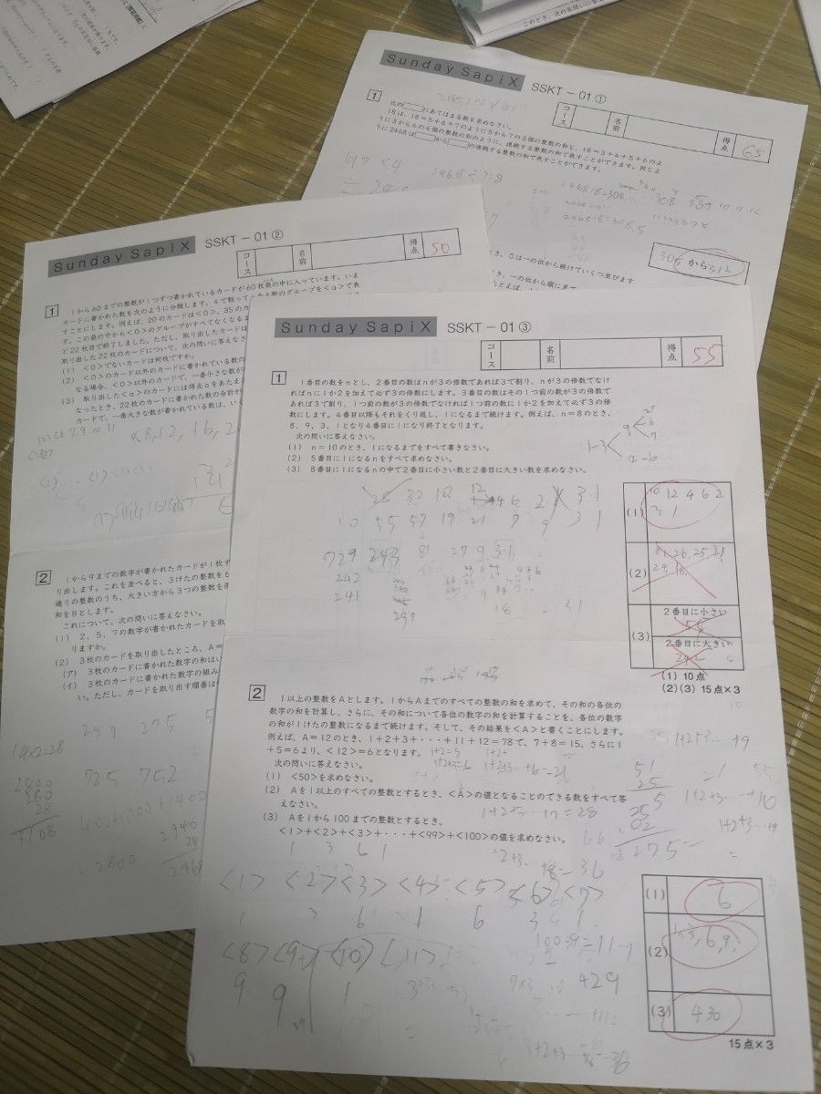 2024年終了 サピックスSunday Sapix サンデーサピックス SS特訓 SSKT