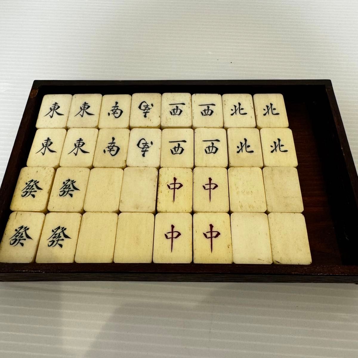 貴重】麻雀 中国美術 麻雀牌 骨董 アンティーク レトロ 木箱 時代物