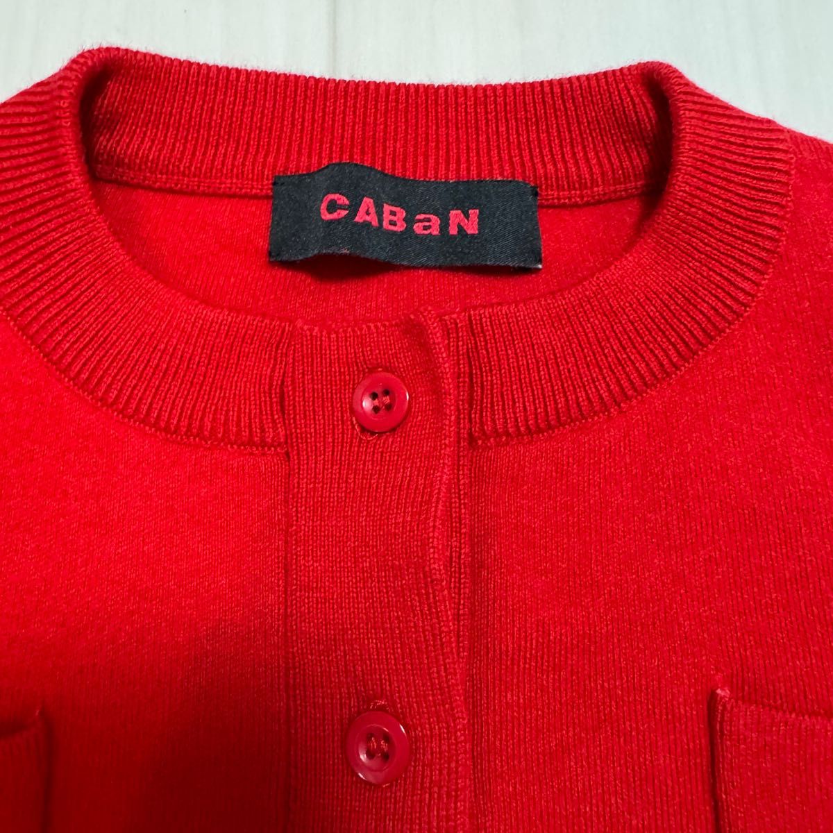 美品 CABaN キャバン コットンカシミヤ クルーネックカーディガン