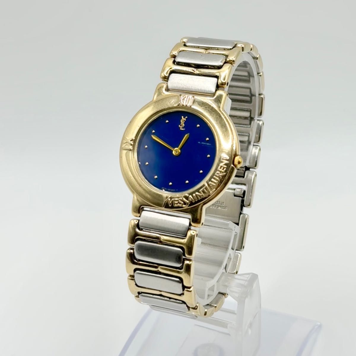 YVES SAINT LAURENT イヴサンローラン QZ 青文字盤 腕時計｜Yahoo